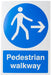 Mandatory Sign Pedestrian Walkway with Right Arrow Walkway Plastic 30 x 20 cm