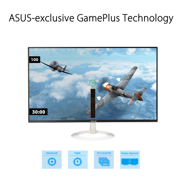 ASUS VZ27EHF-W - LED monitor - 27" - 1920 x 1080 Full HD (1080p) @ 100 Hz - IPS - 250 cd/m² - 1300:1 - 1 ms - HDMI