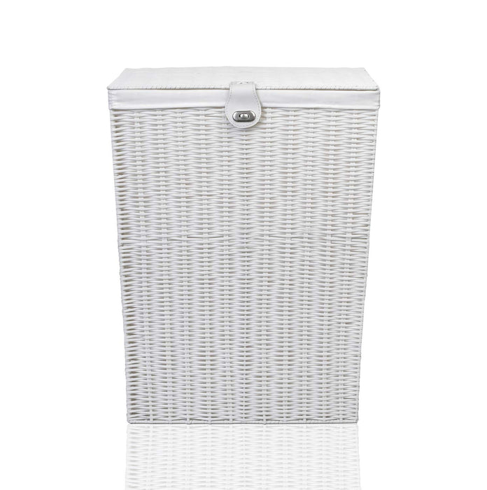 ARPAN Laundry Basket WB-9358-LWT Plastic White 58.5 cm With Removable Lid L 85