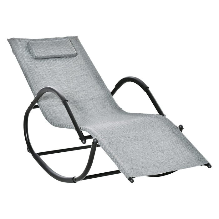 OutSunny Rocking Chair Texteline, Galvanized Metal Grey 1,600 x 790 mm