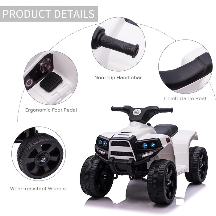 HOMCOM 6 V Kids Ride on Cars Electric ATV White,Black