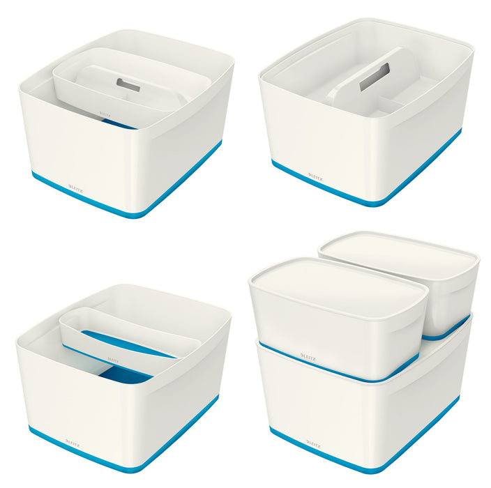 Leitz MyBox WOW Storage Box 18 L White, Blue Plastic 31.8 x 38.5 x 19.8 cm