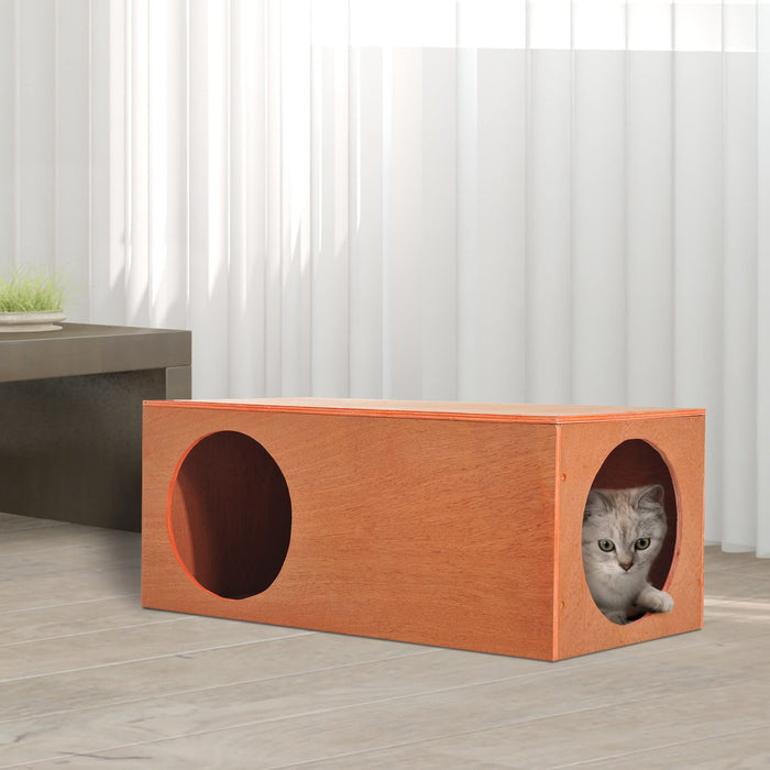 PawHut Cat House Golden Red 300 mm x 600 mm x 250 mm