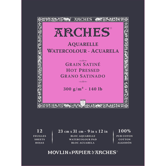 ARCHES 310 x 230 mm Watercolour Pad White 300 gsm 12 Sheets