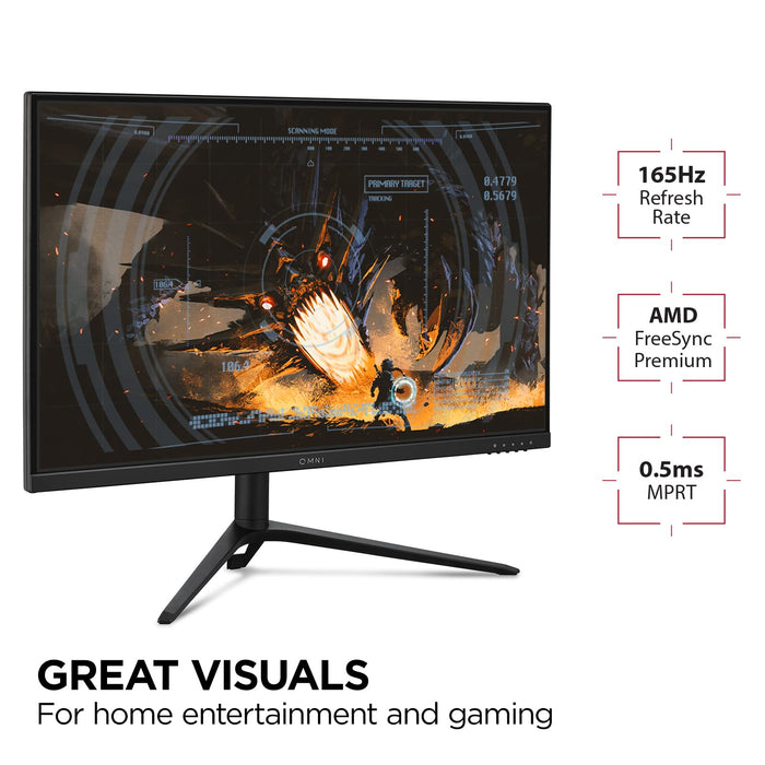 OMNI Gaming Monitor VX2728J - LED monitor - gaming - 27" - 1920 x 1080 Full HD (1080p) @ 165 Hz - IPS - 250 cd/m² - 1000:1 - HDR10 - 2.5 ms - HDMI, DisplayPort - speakers