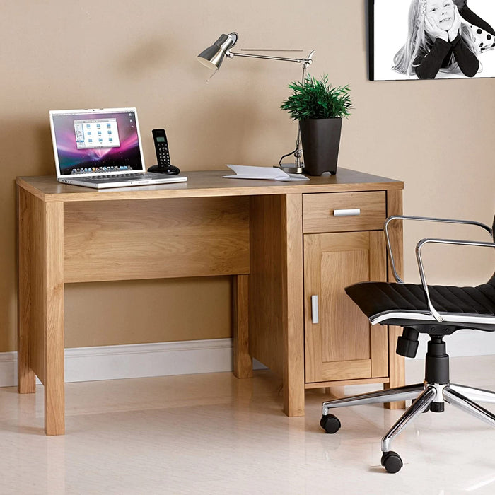 Rectangular Home Workstation Natural Oak Wood Panel End Legs Natural Oak Amazonia 1200 x 600 x 760mm