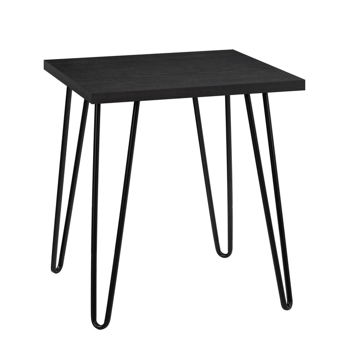 Alphason Rectangular End Table with Black Oak Coloured MDF Top and Black Oak Coloured Frame 5068296COM 495 x 495 x 559mm