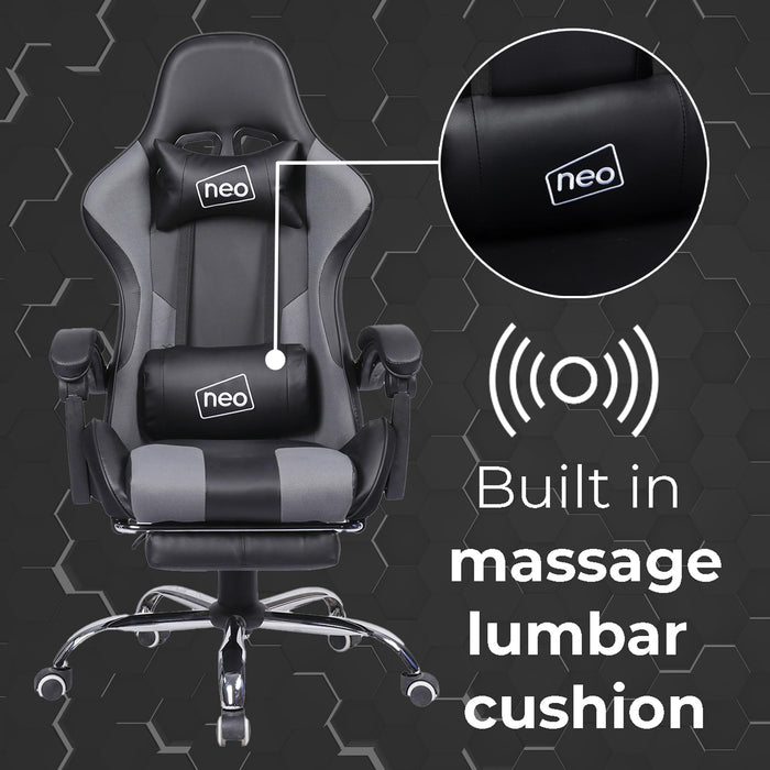 NEO Office Chair Fabric Fixed Armrest Grey 130 kg NEO-GTB-FABRIC-GREY 640 (W) x 4,800 (D) x 1,250 (H) mm