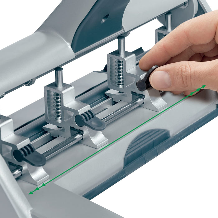 Leitz AKTO Variable Metal Multi Hole Punch 5114 30 Sheets Silver