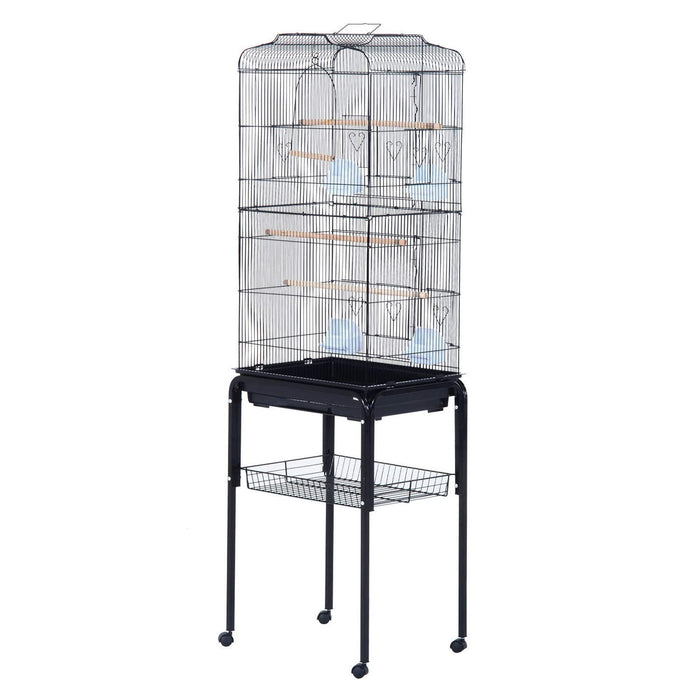 PawHut Bird Cage Black 370 mm x 475 mm x 1530 mm