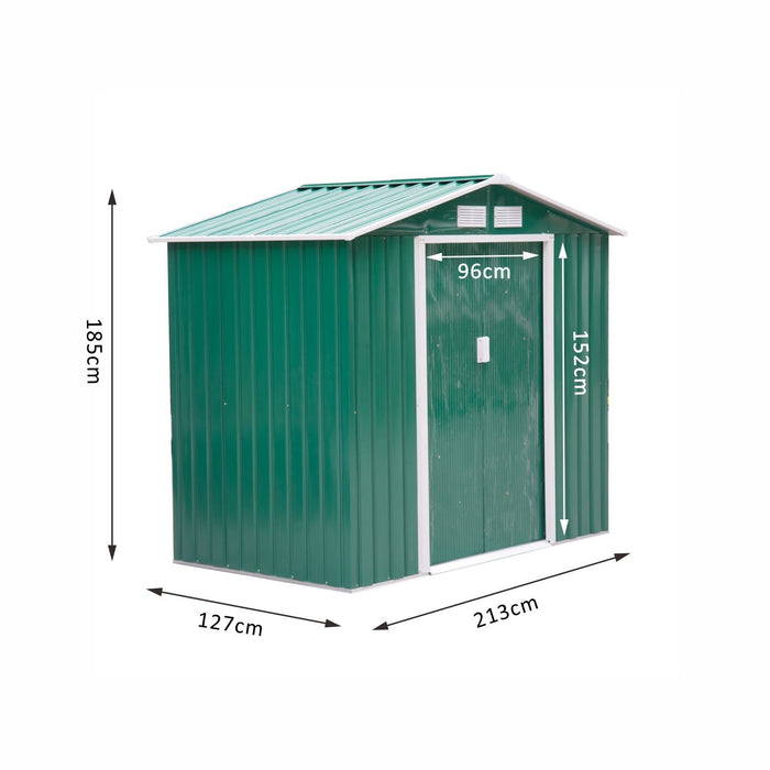 OutSunny Garden Shed Storage Outdoors Water proof Green 1270 mm x 2130 mm x 1850 mm