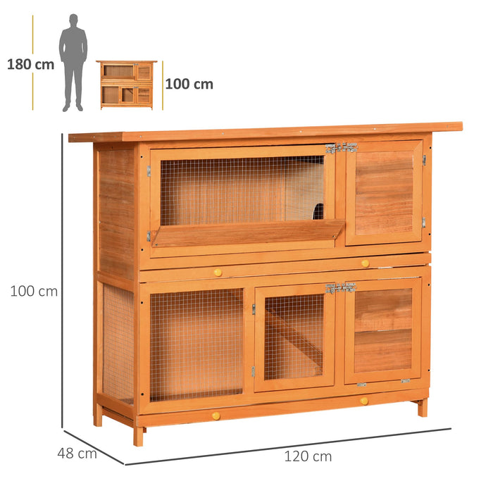 PawHut Rabbit Cage Sauce Yellow 480 mm x 1200 mm x 1000 mm