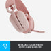 Logitech Zone Vibe 100 - Headset - full size - Bluetooth - wireless - rose