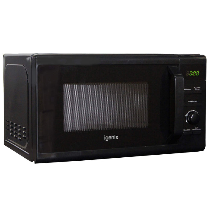 igenix IG2097 Digital Microwave Automatic Defrost Setting Metal Black