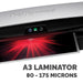 Fellowes Neptune 3 51 x 16.9 x 11.2 cm A3 Laminator 800 mm/min. 175 Microns 1 min warm-up period