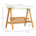 OutSunny 3 Seater Swing Bench Larch Wood Cream