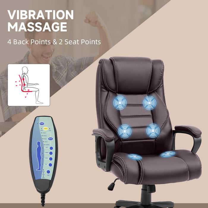 Vinsetto Massage Chair 6- Point Vibration Brown 120 kg