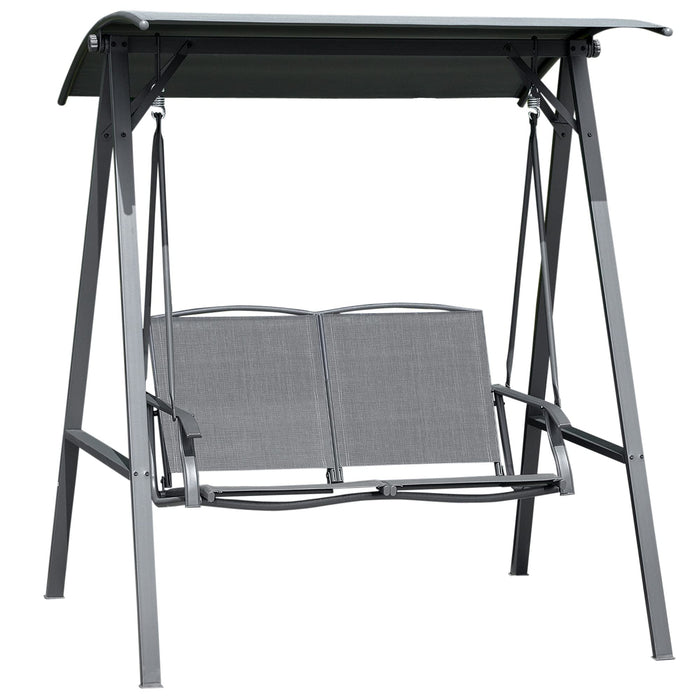 OutSunny Swing Chair Metal, PL (Polyester), Texteline Dark Grey 1,250 x 1,470 x 1,700 mm