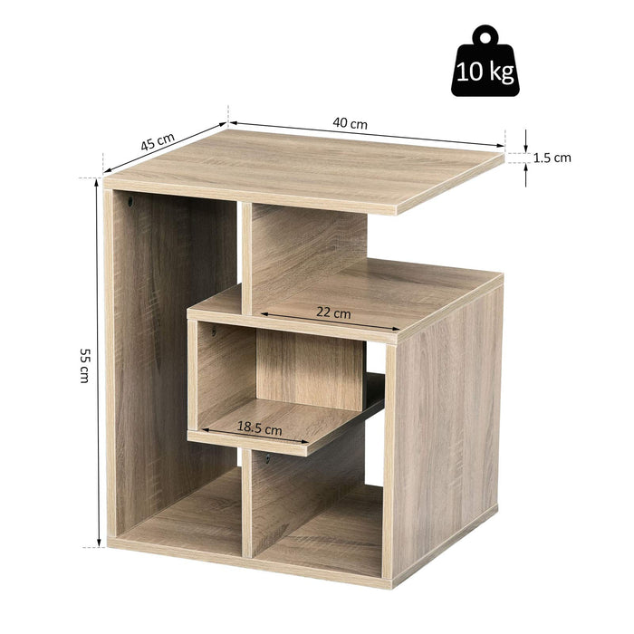 HOMCOM Coffee Tablet Wood Yellow 450 x 400 x 550 mm