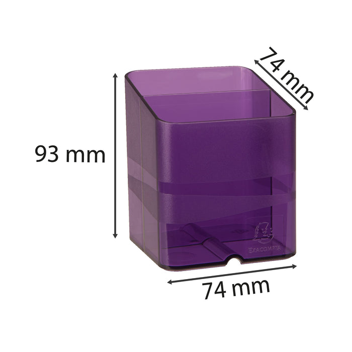 Exacompta Chromaline Pen Box Plastic Purple 7.4 x 7.4 x 9.3 cm