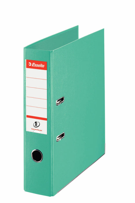 Esselte No.1 Power Lever Arch File A4 72 mm Light Green 2 ring 811312 Polypropylene Portrait Pack of 10