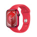 Apple Watch Series 9 (GPS) - (PRODUCT) RED - 45 mm - red aluminium - smart watch with sport band - fluoroelastomer - red - band size: S/M - 64 GB - Wi-Fi, UWB, Bluetooth - 38.7 g