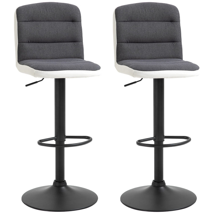 HOMCOM Armless Bar Stool Black Pack of 2