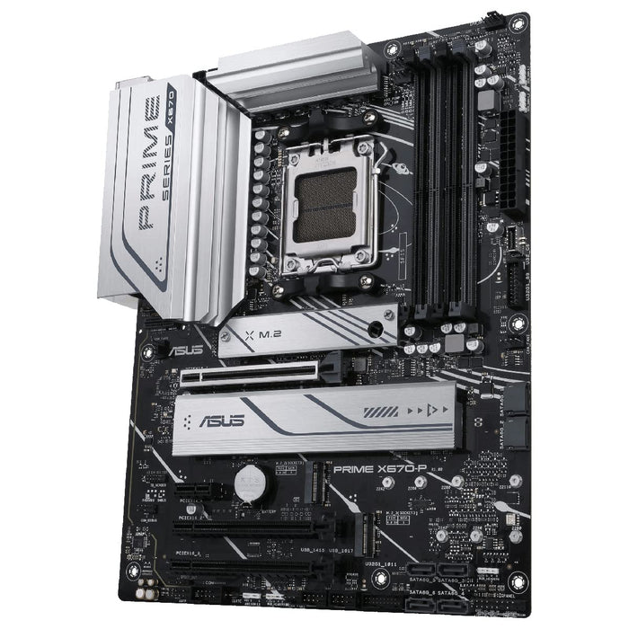 ASUS Prime X670-P - Motherboard - ATX - Socket AM5 - AMD X670 Chipset - USB 3.2 Gen 1, USB 3.2 Gen 2, USB-C Gen 2x2, USB-C 3.2 Gen 1 - 2.5 Gigabit LAN - onboard graphics (CPU required) - HD Audio (8-channel)