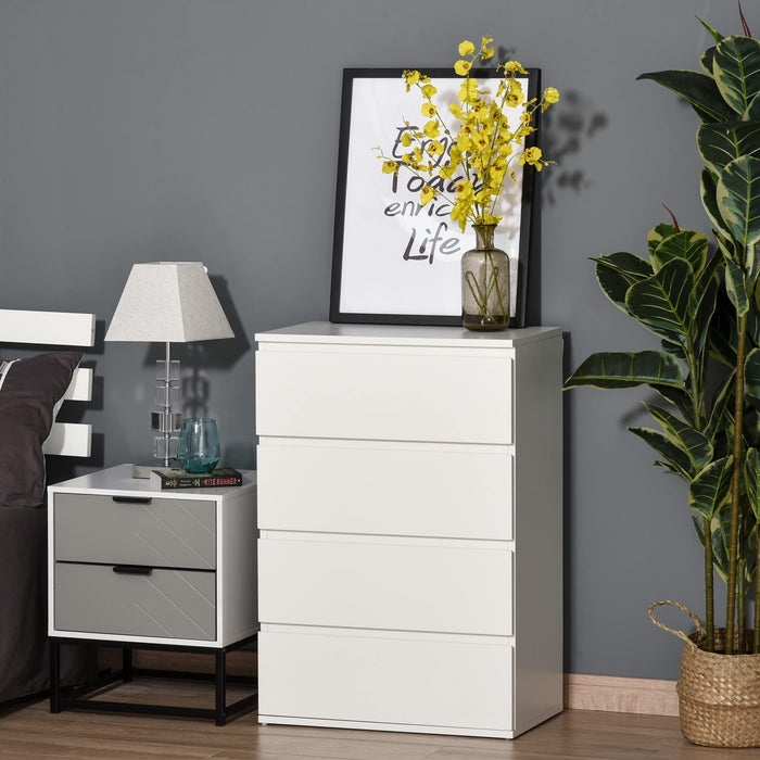 HOMCOM Drawers Particle Board White 3.3 x 5.5 x 8 cm