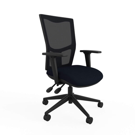 Ergonomic Home Office Chair with Slimline Mesh Backrest and Height Adjustable Black 2D Arms