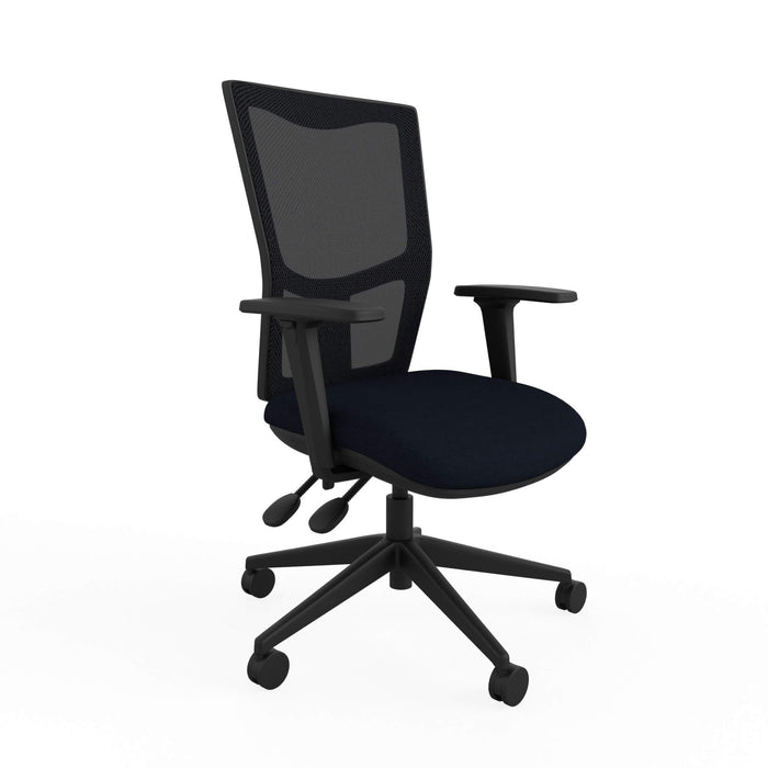 Ergonomic Home Office Chair with Slimline Mesh Backrest and Height Adjustable Black 2D Arms