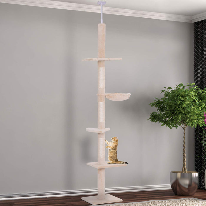 PawHut Cat Tree Beige 340 mm x 400 mm x 2600 mm