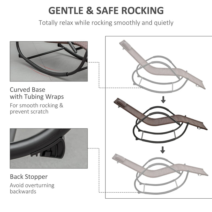 OutSunny Rocking Chair Brown 1,600 x 790 mm