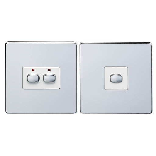 EnerGenie MiHome Smart Polished Chrome 2 Gang Light Switch