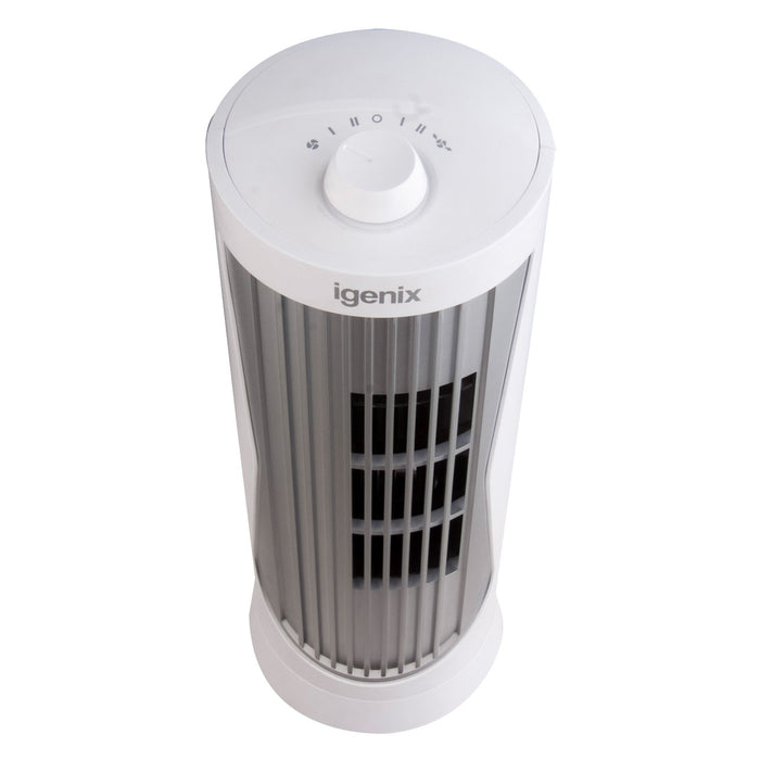 igenix Desk Fan Mini DF0020WH 12 inch Silver, White 1 Speed Settings 11 x 30 cm