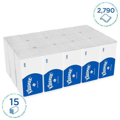 Kleenex Mainline Hand Towels V-fold White 2 Ply 6789 Pack of 15 of 186 Sheets