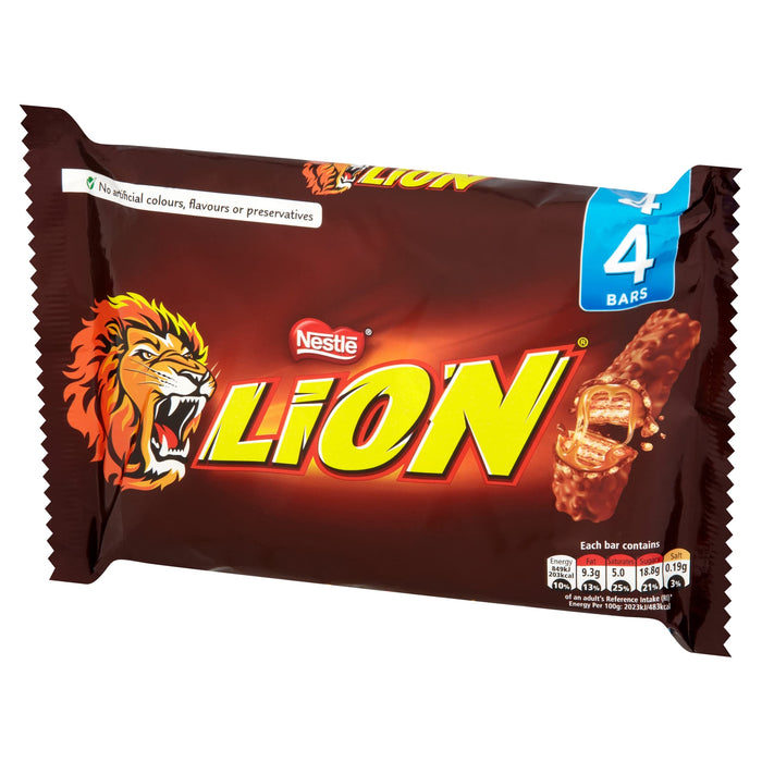 Nestlé Lion Milk Chocolate Bar No Artificial Colours, Flavours or Preservatives 42g Pack of 4