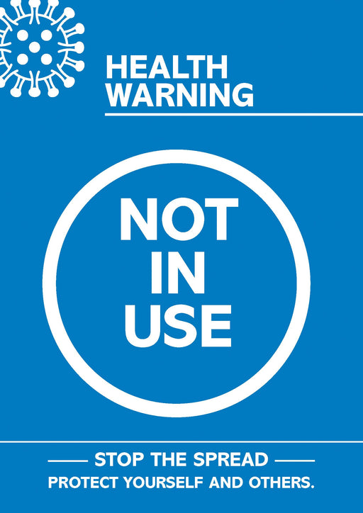 Seco Health & Safety Poster Health warning - not in use Semi-Rigid Plastic Blue, White 21 x 29.7 cm