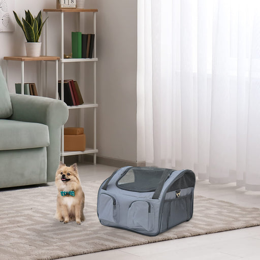 PawHut Pet Carrier Grey 340 mm x 410 mm x 300 mm