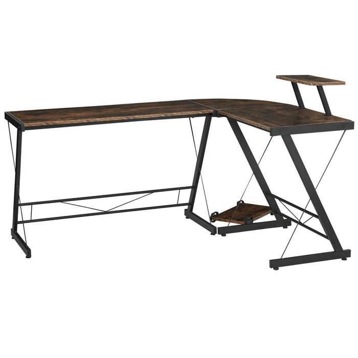 HOMCOM Desk Metal Rustic Brown 1,150 x 915 mm