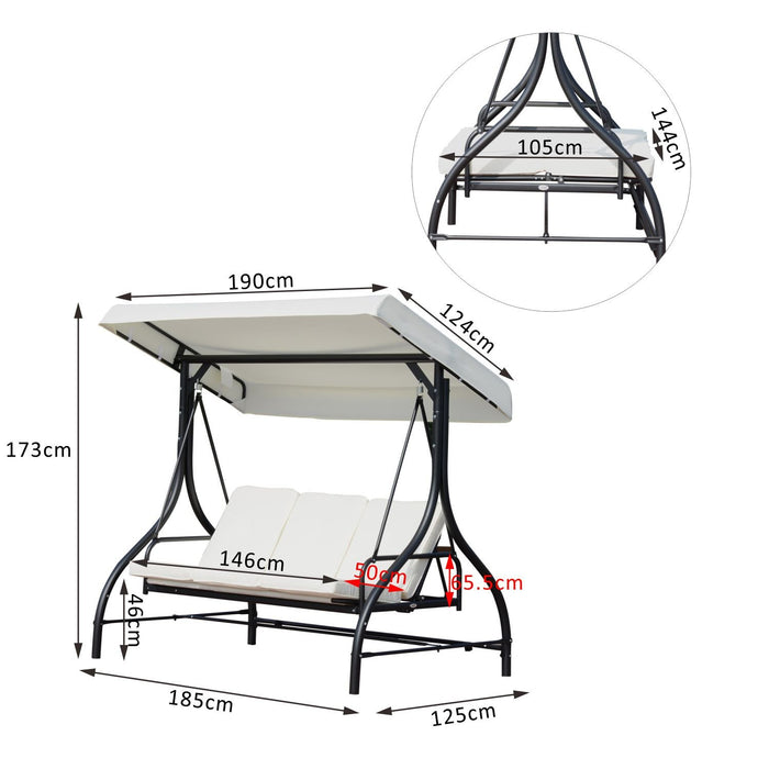 OutSunny Swing Bench Heavy Duty Cream