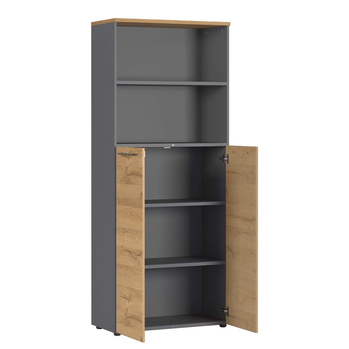 Germania Cupboard 4236-564 Graphite, Grandson Oak 800 x 400 x 1,970 mm