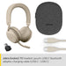 Jabra Evolve2 75 - Headset - on-ear - Bluetooth - wireless - active noise cancelling - USB-C - noise isolating - beige - Optimised for UC