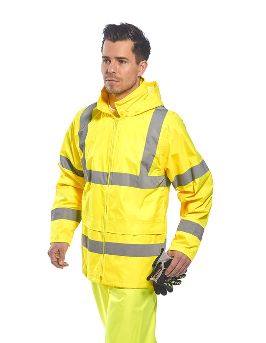 Yellow Hi Vis Rain Jacket Medium