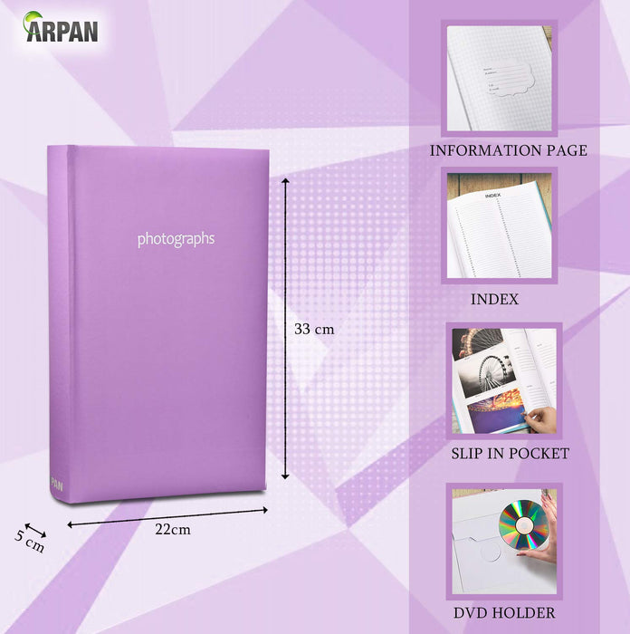 ARPAN Photo Album 300PK-X2 300 6X4'' Pictures Pink Pack of 2