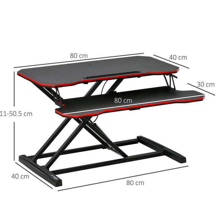 Vinsetto Monitor Stand Height Adjustable 400 x 505 mm Black