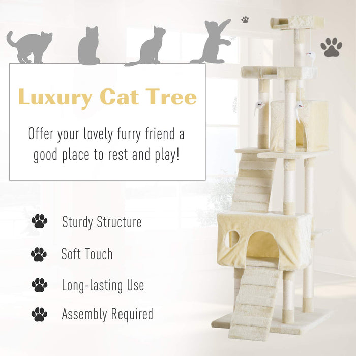 PawHut Cat Tree Beige 550 mm x 600 mm x 1810 mm