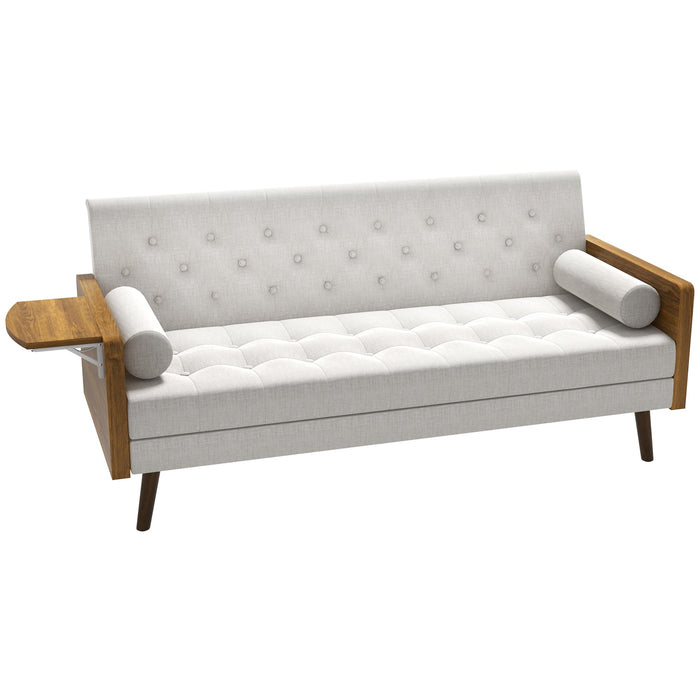 HOMCOM Sofa Bed Cream 880 x 890 mm