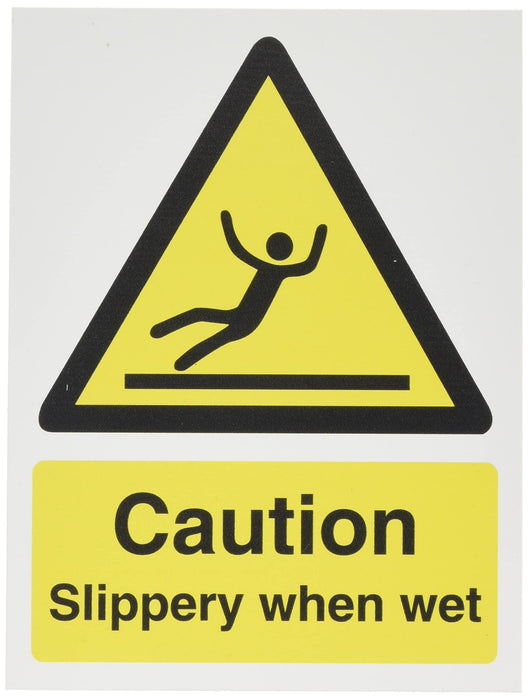 Warning Sign Slippery When Wet Plastic 20 x 15 cm