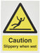 Warning Sign Slippery When Wet Plastic 20 x 15 cm